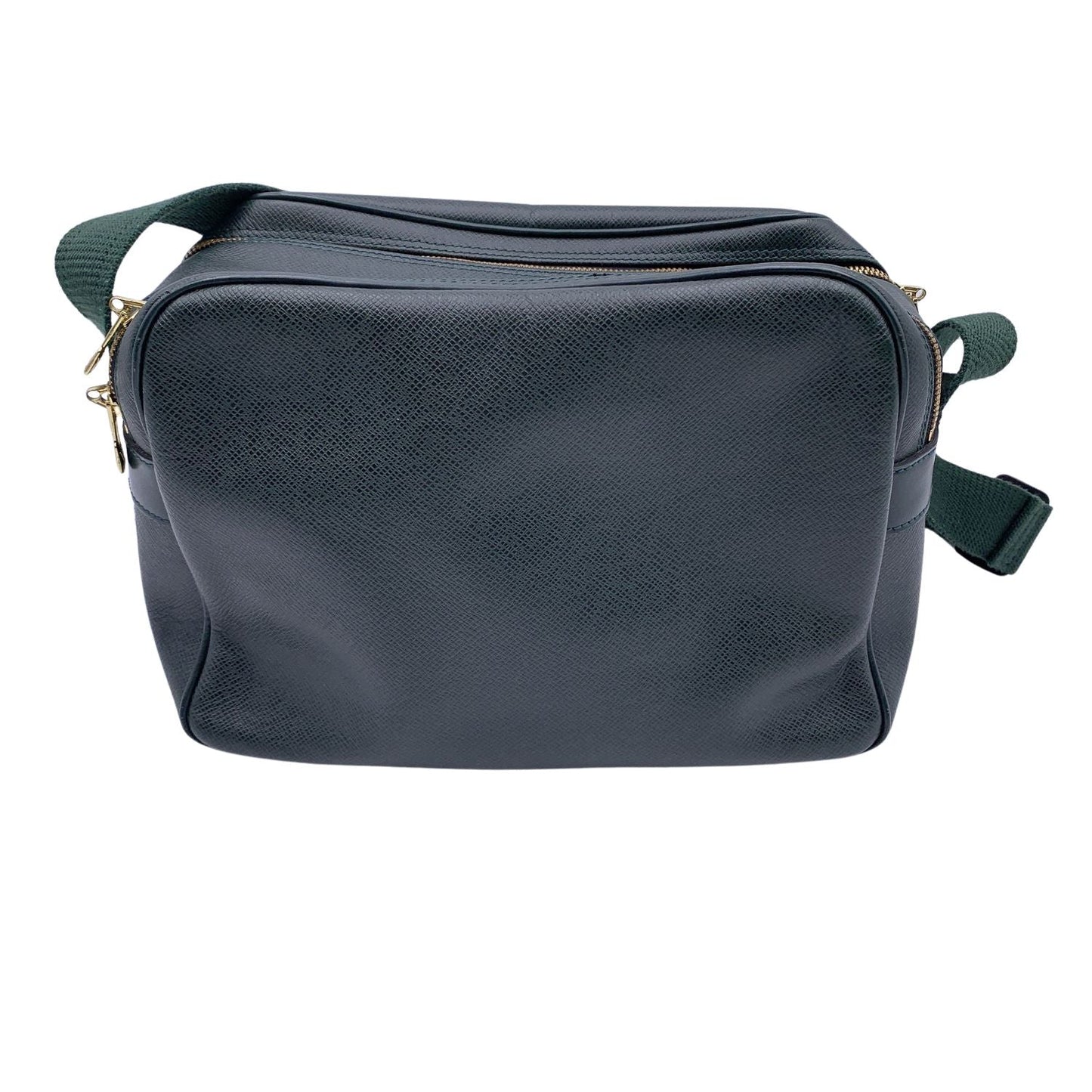 LOUIS VUITTON Green Taiga Leather Reporter Pm Messenger Bag
