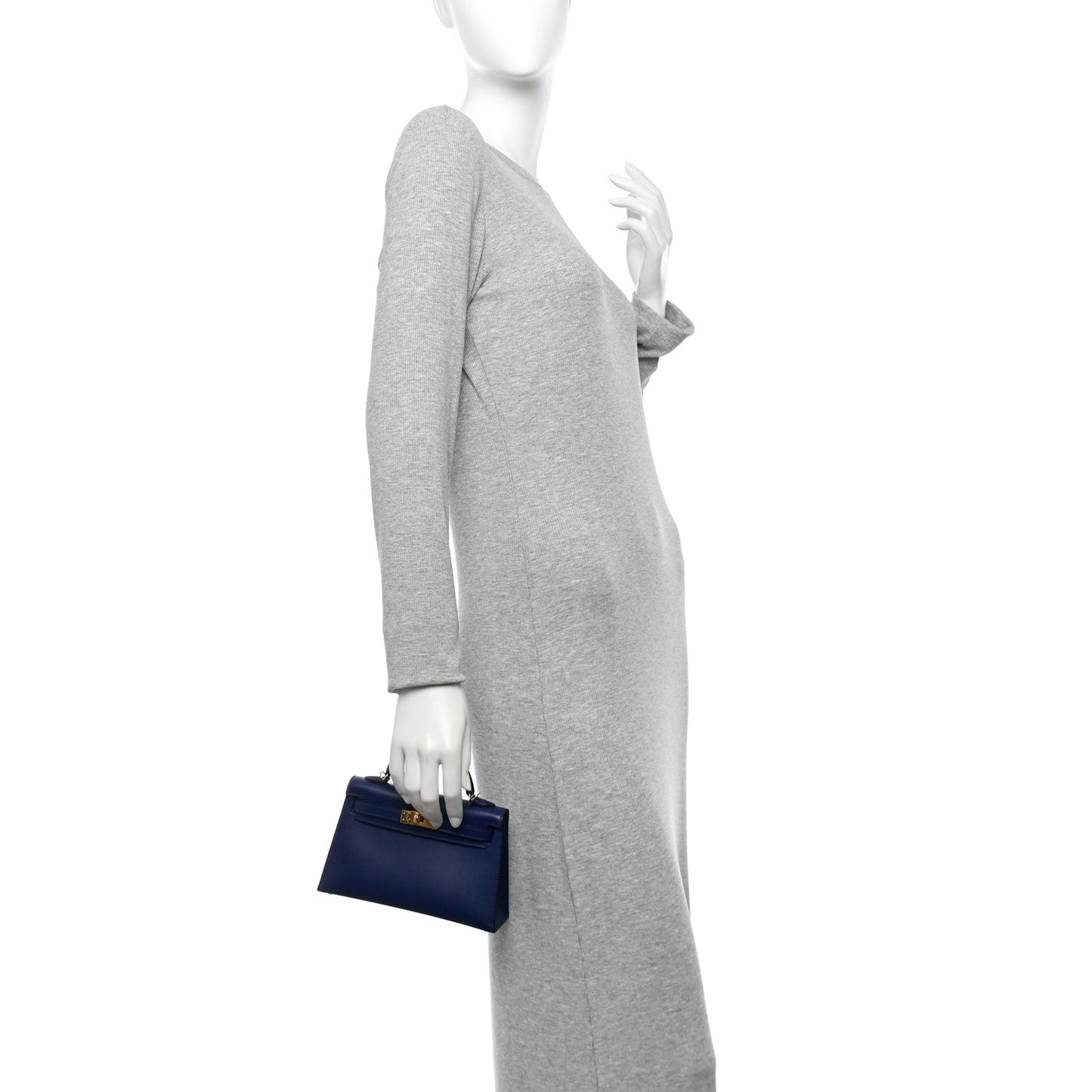 Hermes Tadelakt Mini Kelly Sellier 20 Bleu Saphir