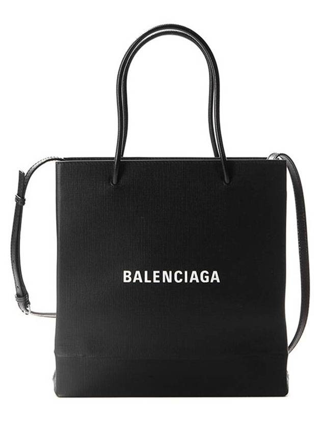 Luxury Balenciaga Trending 2026 Logo Print Square Tote Bag Black