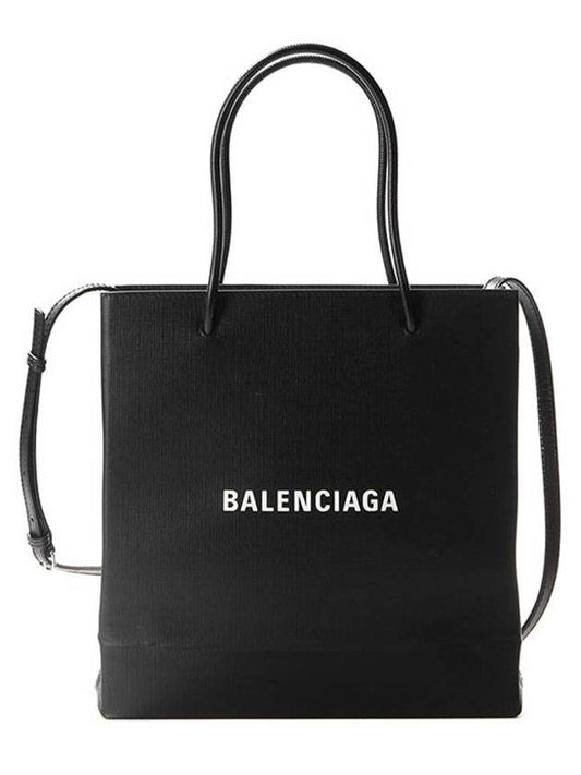 Luxury Balenciaga Trending 2026 Logo Print Square Tote Bag Black