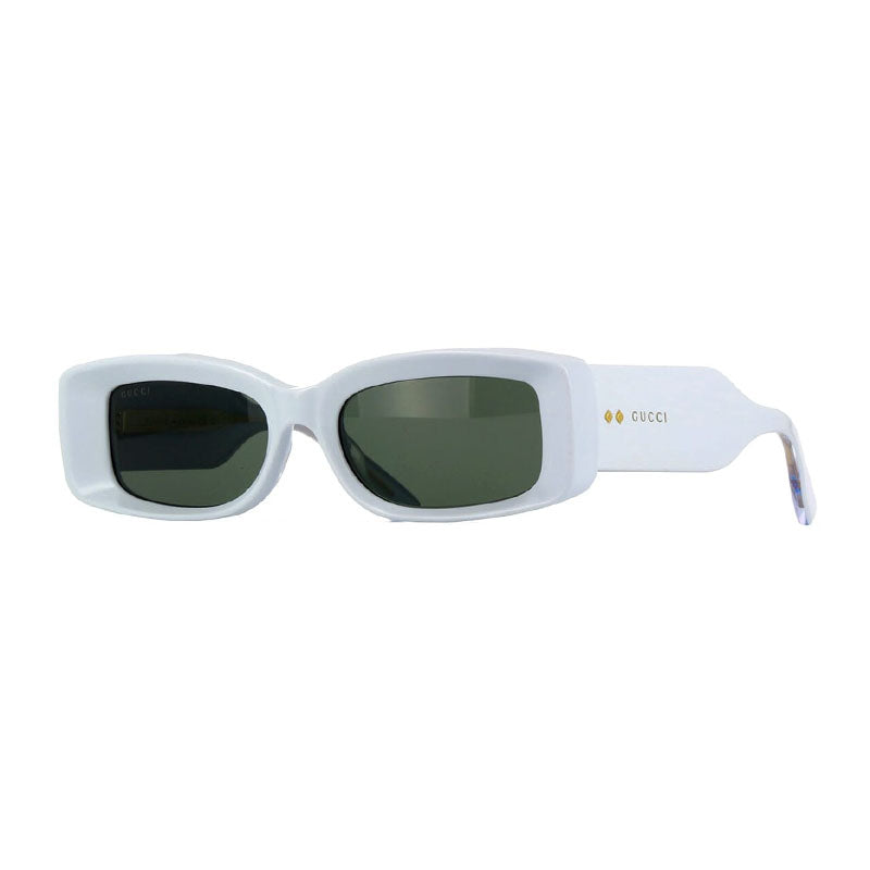 Gucci Sunglasses Rectangle Full Rim, Light Blue Frame and Grey Lens GG1528S004