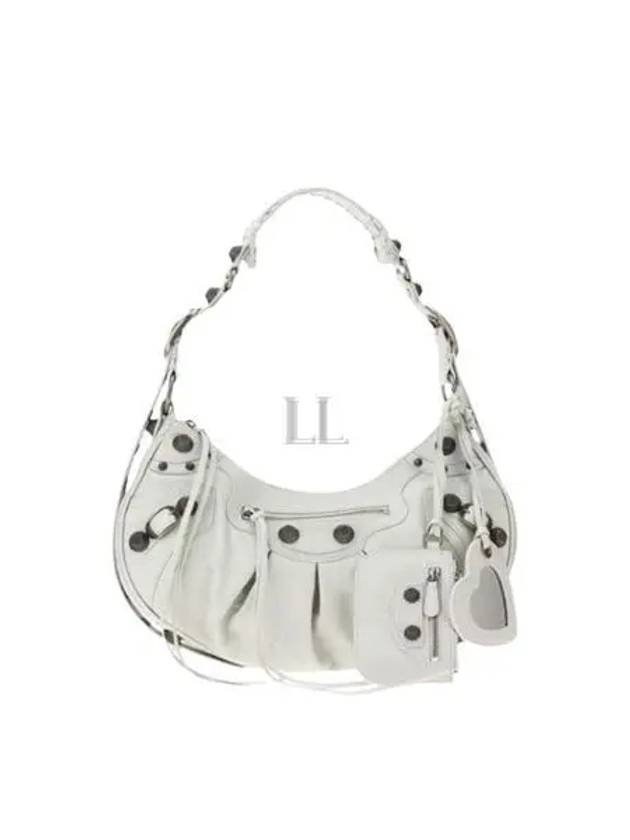 Luxury Balenciaga Trending 2026 Le Cagole Small Leather Shoulder Bag White
