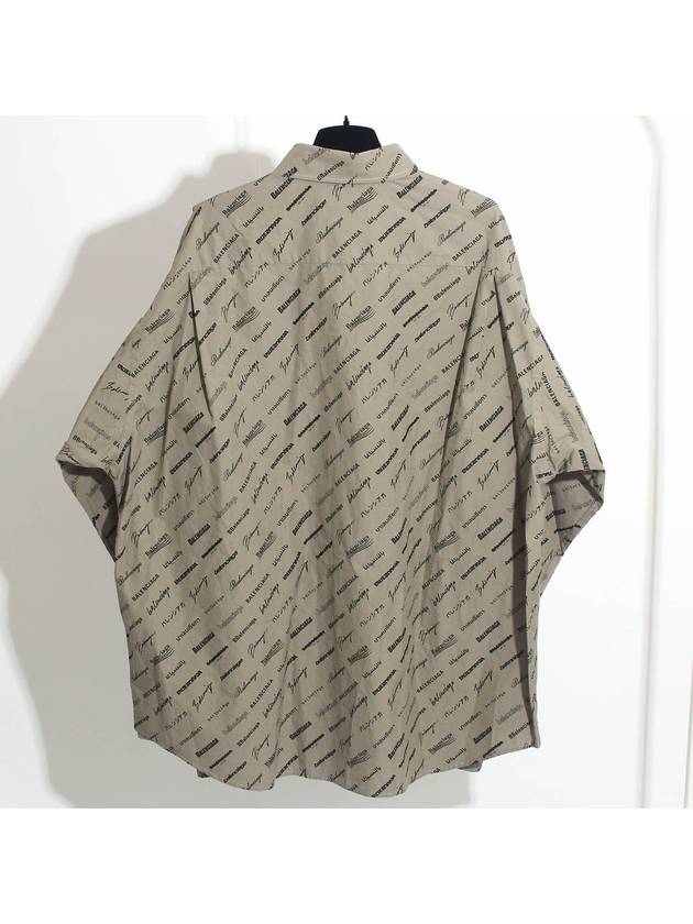 Luxury Balenciaga Trending 2026 Men's Allover Logo Long Sleeve Shirt Dust Black