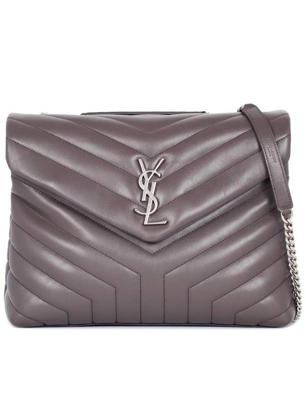 Luxury Saint Laurent Trending 2025 Silver Hardware Loulou Monogram Chain Shoulder Bag Grey