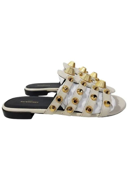 Luxury Balenciaga Trending 2026 Stud Strap Slippers White