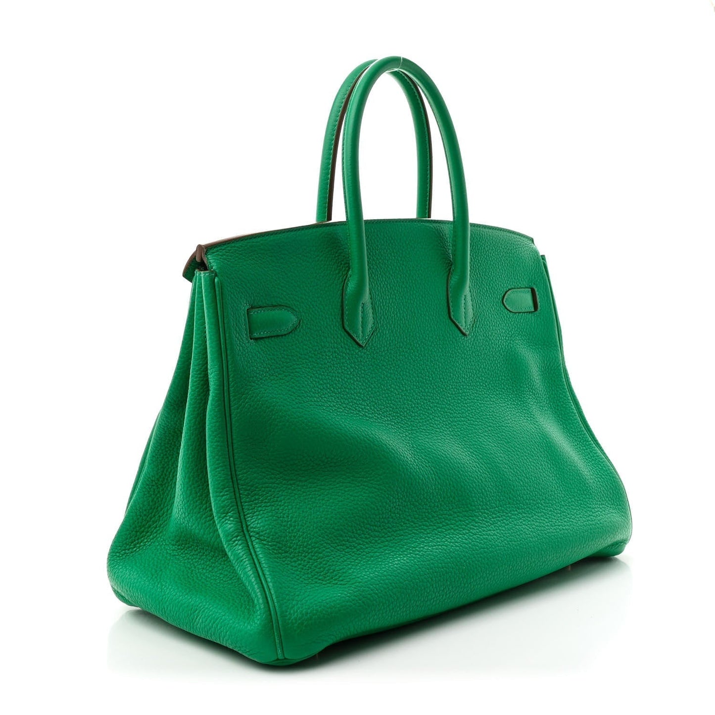 Hermes Taurillon Clemence Birkin 35 Menthe