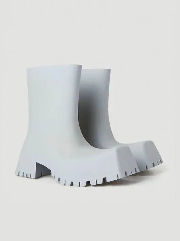 Luxury Balenciaga Trending 2026 Square Toe Rubber Rain Boots Grey