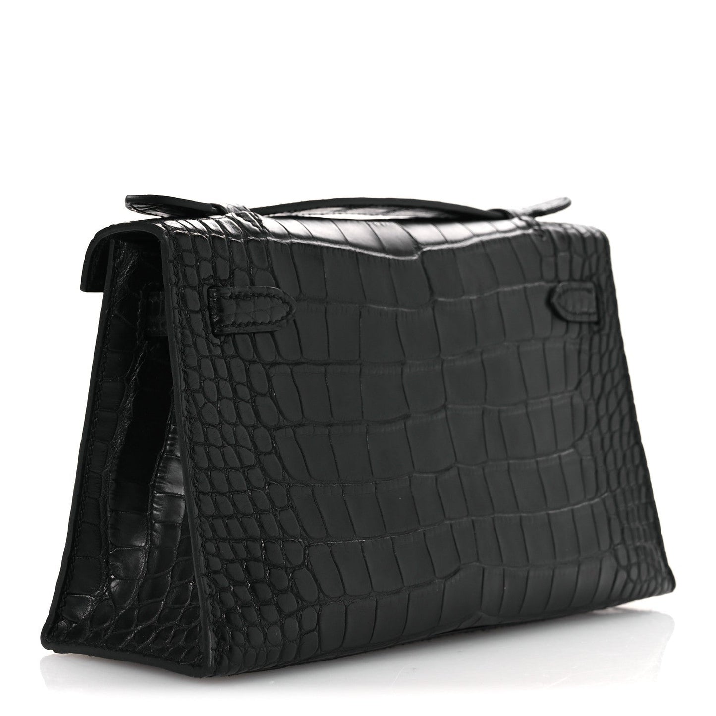 Hermes Matte Alligator Kelly Pochette Black