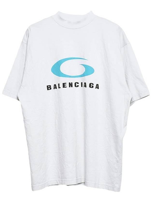 Luxury Balenciaga Trending 2026 Logo Print Cotton Short Sleeve T-Shirt White