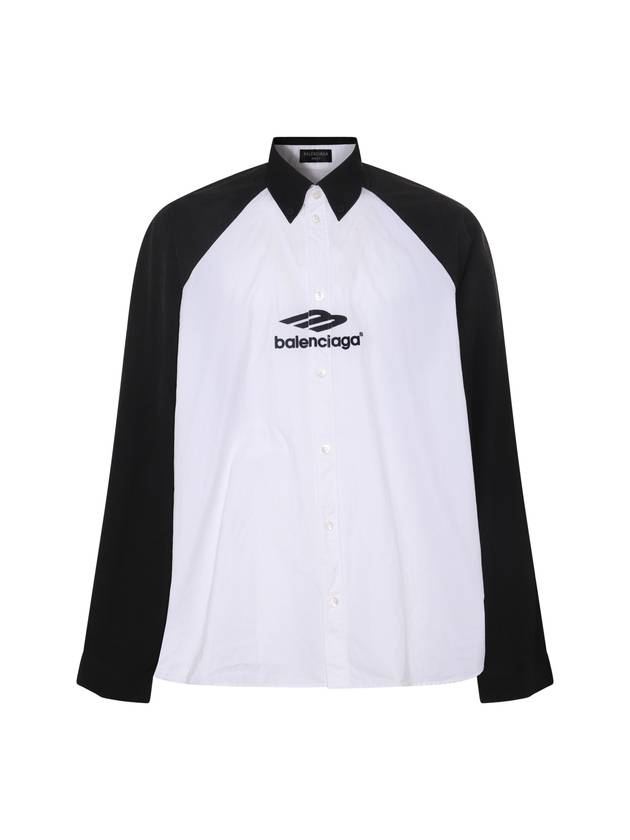 Luxury Balenciaga Trending 2026 Raglan Cotton Polo Shirt Black White