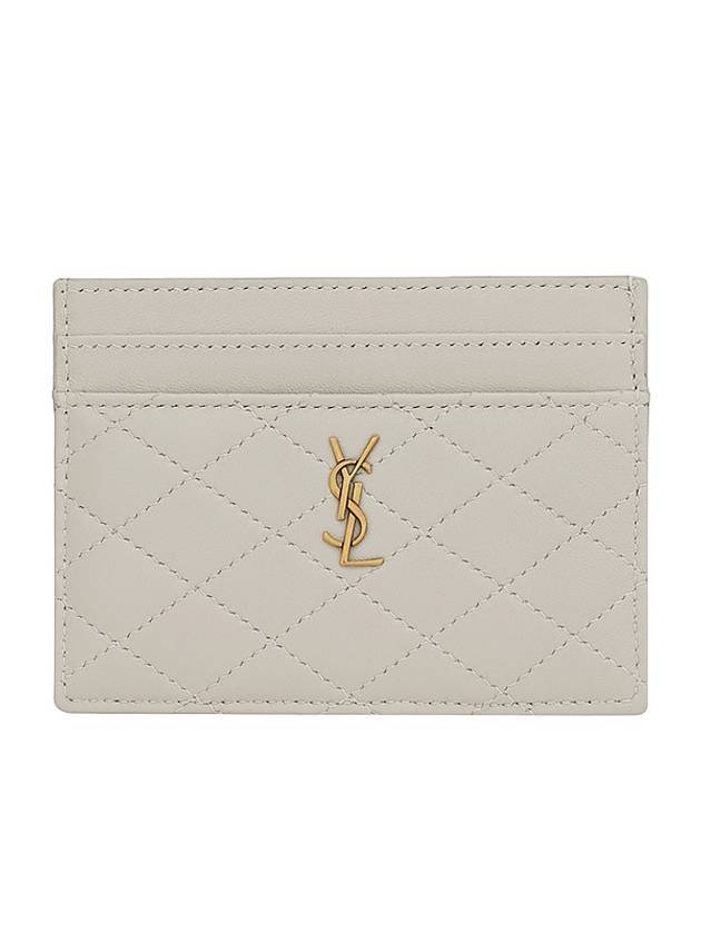 Luxury Saint Laurent Trending 2025 Monogram Gabi Gold Hardware Logo Quilting Card Wallet Vintage White