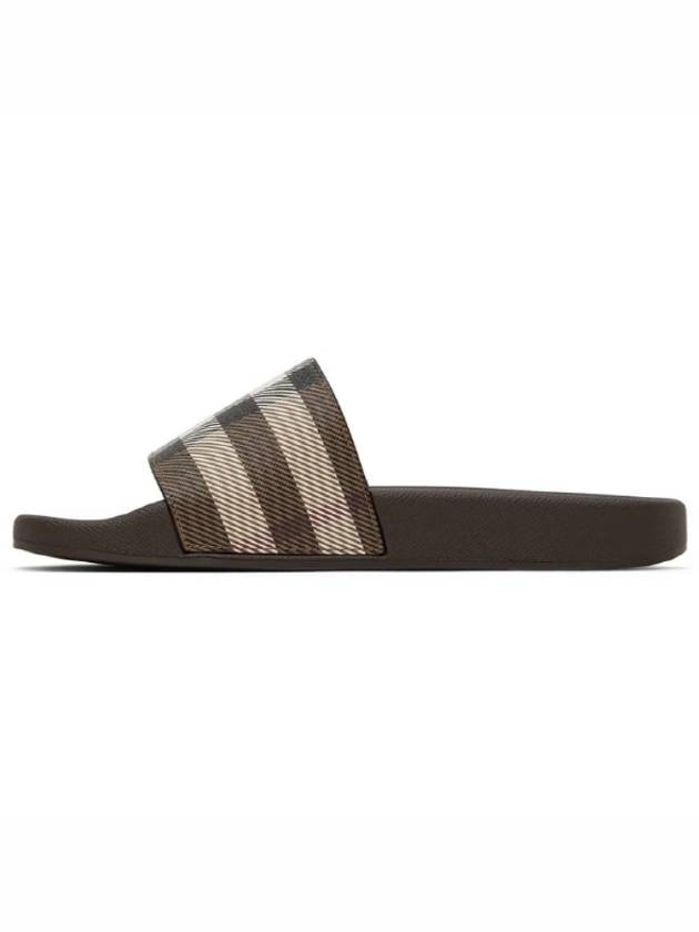 Luxury Burberry Check Print Slide Slippers Brown
