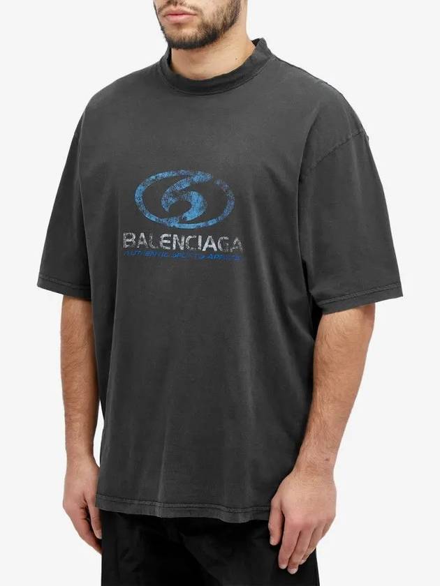 Luxury Balenciaga Trending 2026 Surfer Medium Fit Short Sleeve T-Shirt Navy
