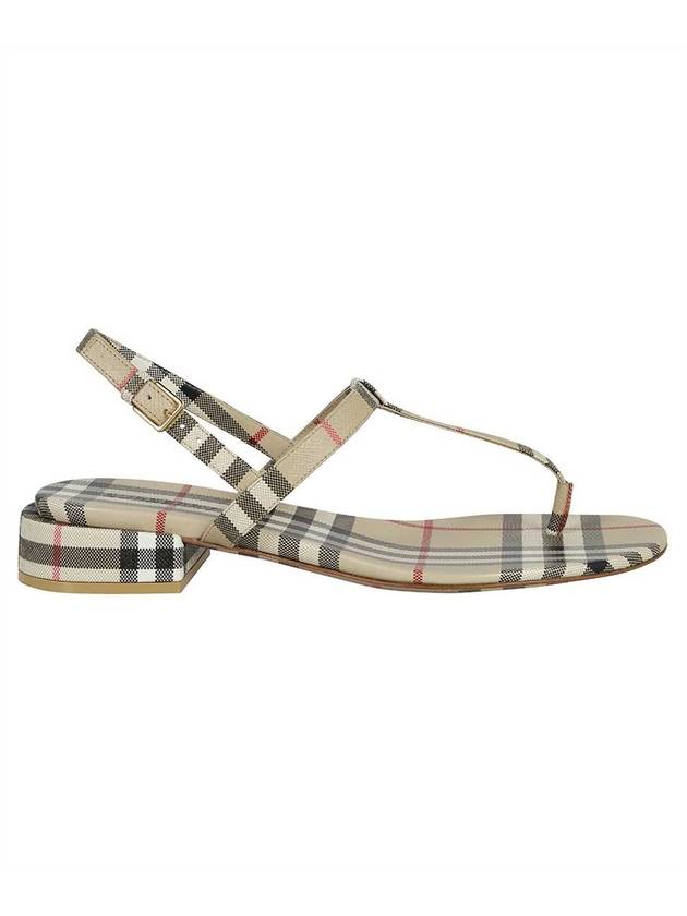 Luxury Burberry Vintage Check Lambskin Sandals Archive Beige