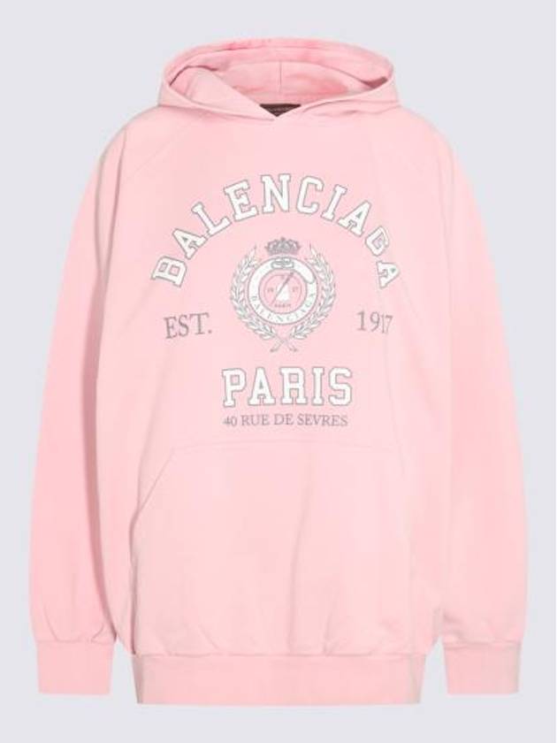 Luxury Balenciaga Trending 2026 College Logo Hoodie Pink