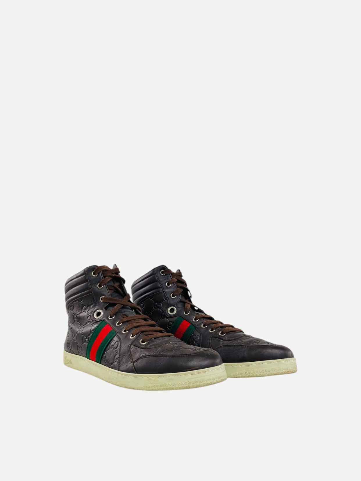 GUCCI Hi Top Brown Size EU 44.5 Sneakers