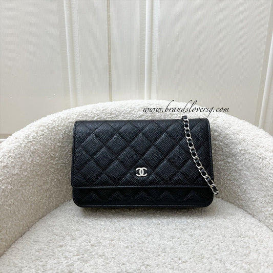 Chanel Classic Wallet on Chain WOC in Black Caviar and SHW Crossbody