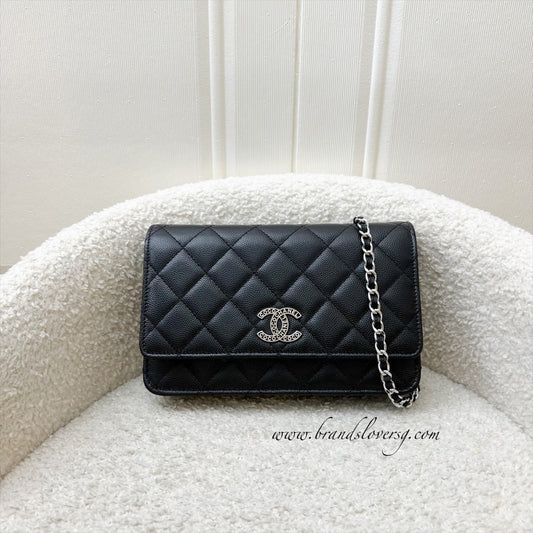 Chanel 25P Wallet on Chain WOC in Black Caviar and SHW (Model: AP3825) Crossbody