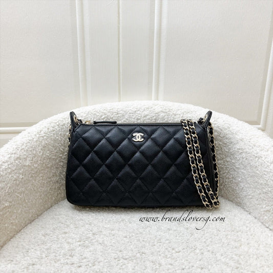 [BN - Local Set - July 2025] Chanel 25A Clutch with Chain in Black Caviar GHW (Model: AP4704)