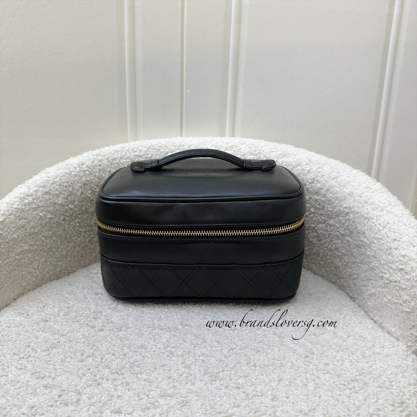 Chanel Travel Vanity Bag in Black Lambskin 24K GHW