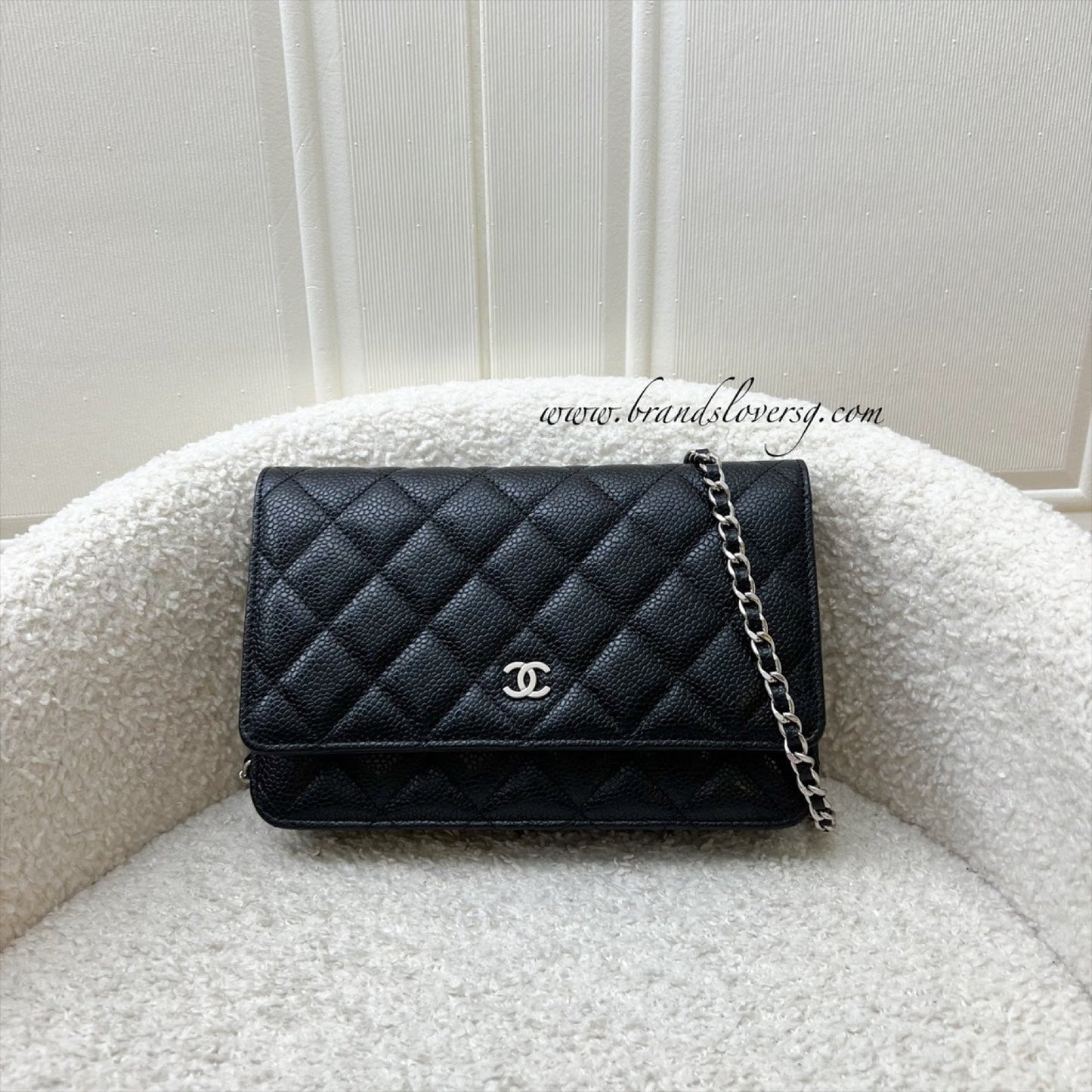 Chanel Classic Wallet on Chain WOC in Black Caviar and SHW Crossbody
