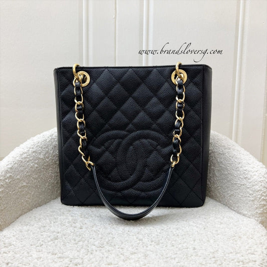 Chanel Petite Shopping Tote PST in Black Caviar and GHW (Model: A50994)
