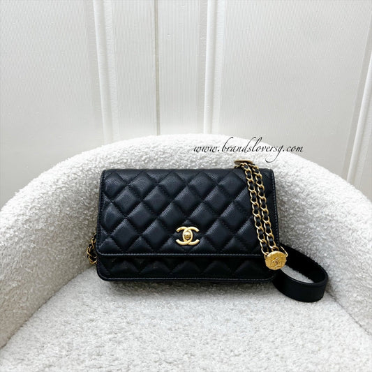 Chanel Twist Your Buttons Wallet on Chain WOC in Black Caviar and AGHW (Model: AP2840) Crossbody