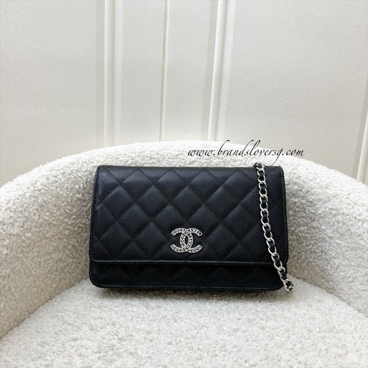 Chanel 24P Wallet on Chain WOC in Black Caviar and SHW (Model: AP3825) Crossbody