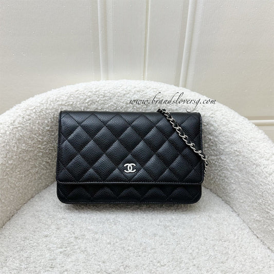 Chanel Classic Wallet on Chain WOC in Black Caviar and SHW (Model: AP0250) Crossbody