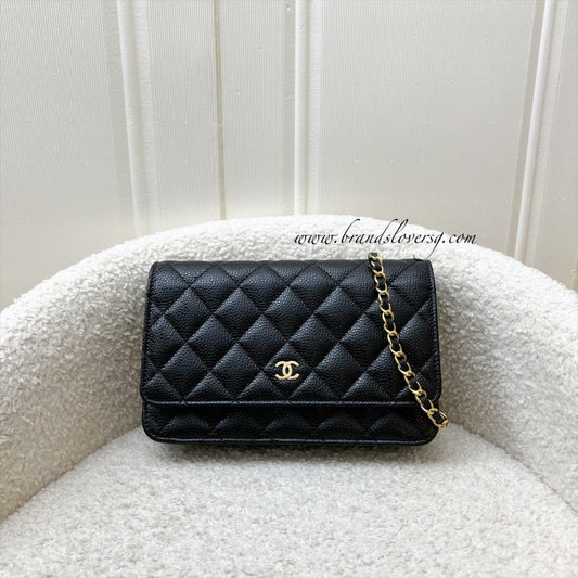 Chanel Classic Wallet on Chain WOC in Black Caviar and GHW Crossbody