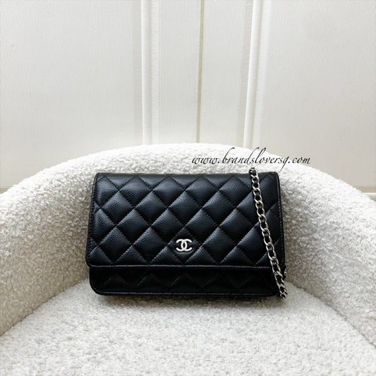 Chanel Classic Wallet on Chain WOC in Black Caviar and SHW Crossbody