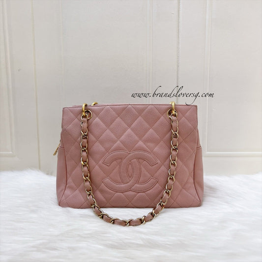 Chanel Petite Timeless Tote PTT in Sakura Pink Caviar and GHW
