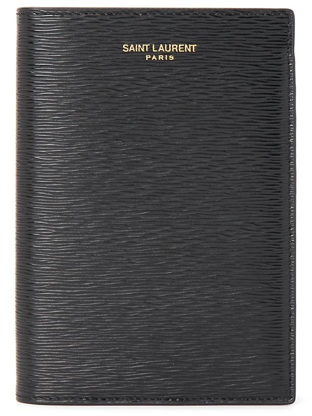 Luxury Saint Laurent Trending 2025 Logo Print Leather Card Wallet Black