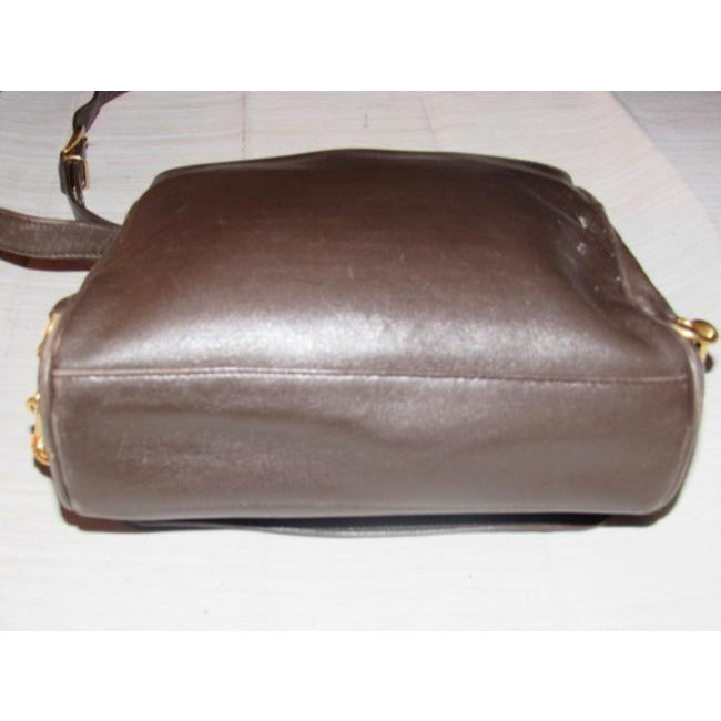 Gucci Vintage Brown Leather With Gold Equestrian Accents Cross Body Bag