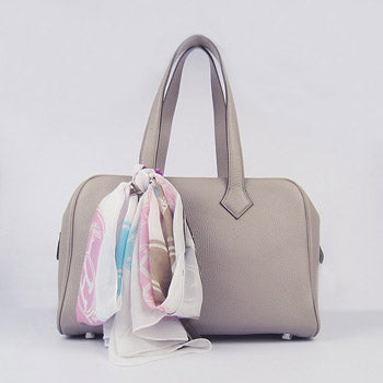 Luxury Hermes Togo leather handbag H2802 grey