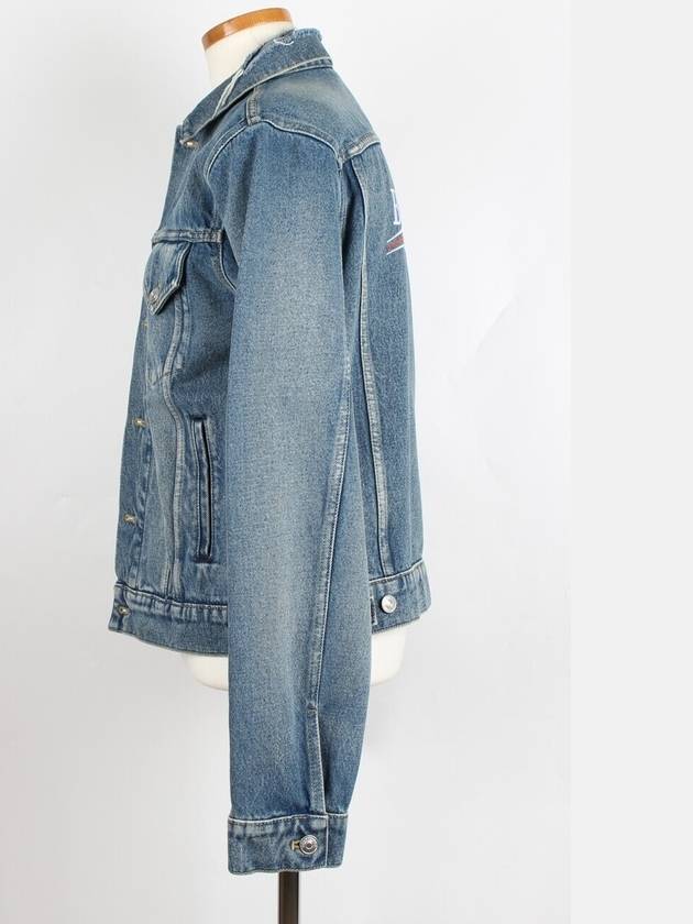 Luxury Balenciaga Trending 2026 wave logo denim jacket 50