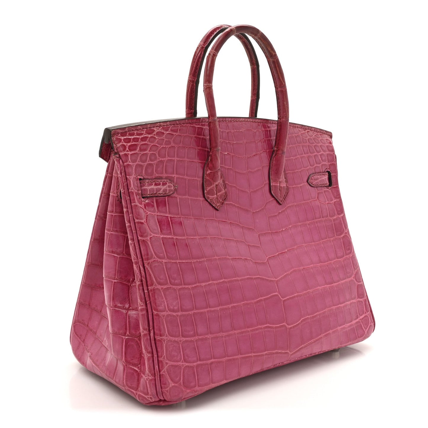 Hermes Shiny Niloticus Crocodile Birkin 25 Rose Scheherazade