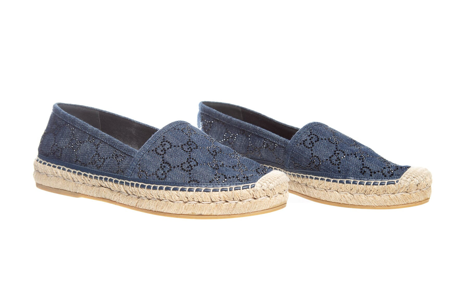 Gucci Denim Crystal GG Espadrille SZ 39