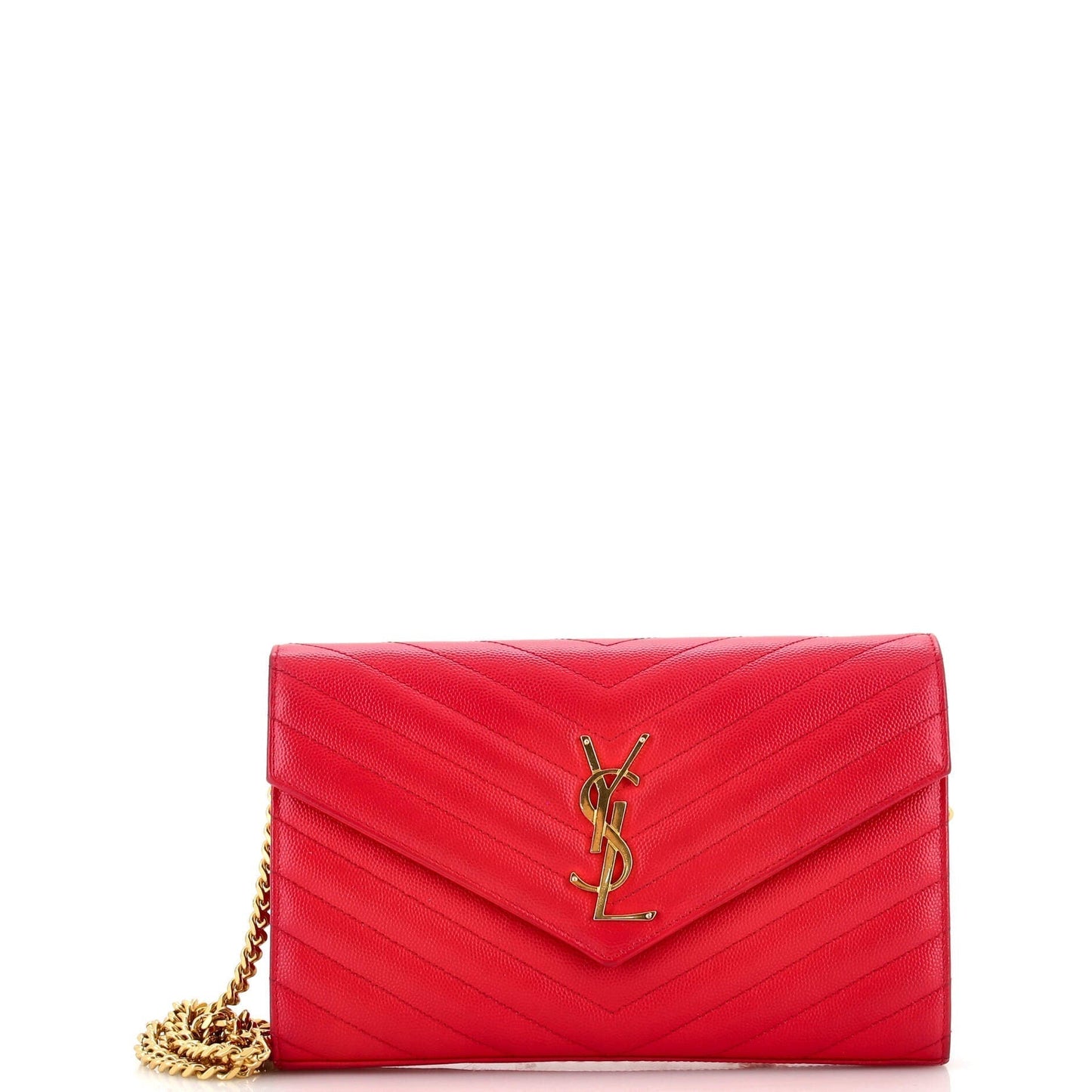 Luxury Saint Laurent Trending 2025 Classic Monogram Wallet on Chain Matelasse Chevron Leather Medium