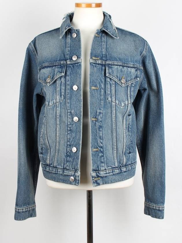 Luxury Balenciaga Trending 2026 wave logo denim jacket 46