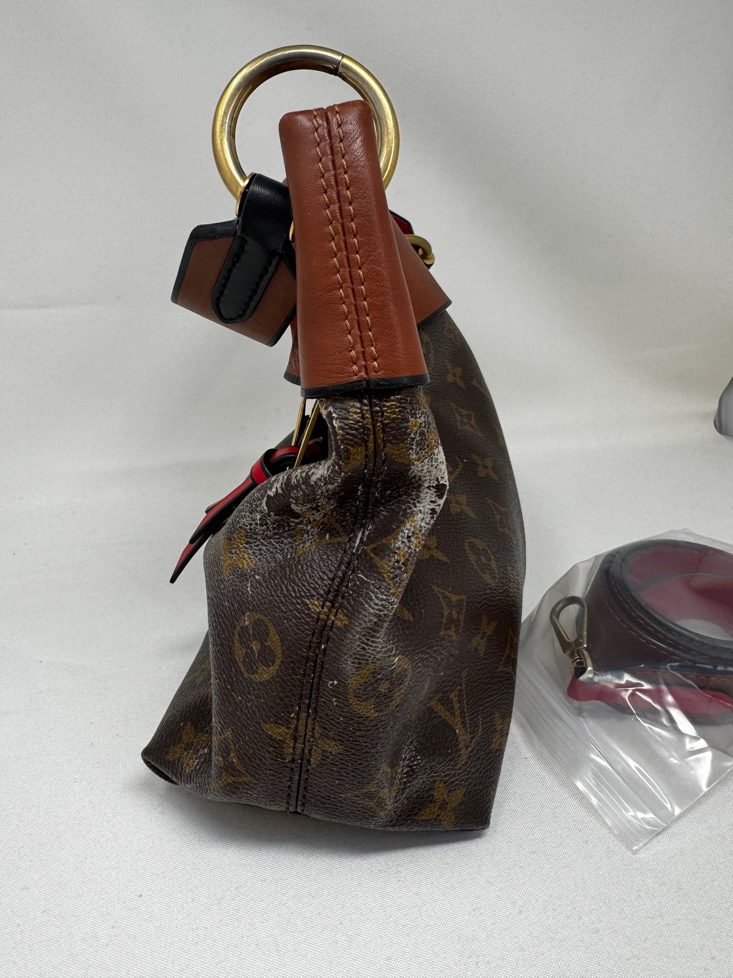 LOUIS VUITTON Monogram Tuileries Besace Caramel Rouge B20-80
