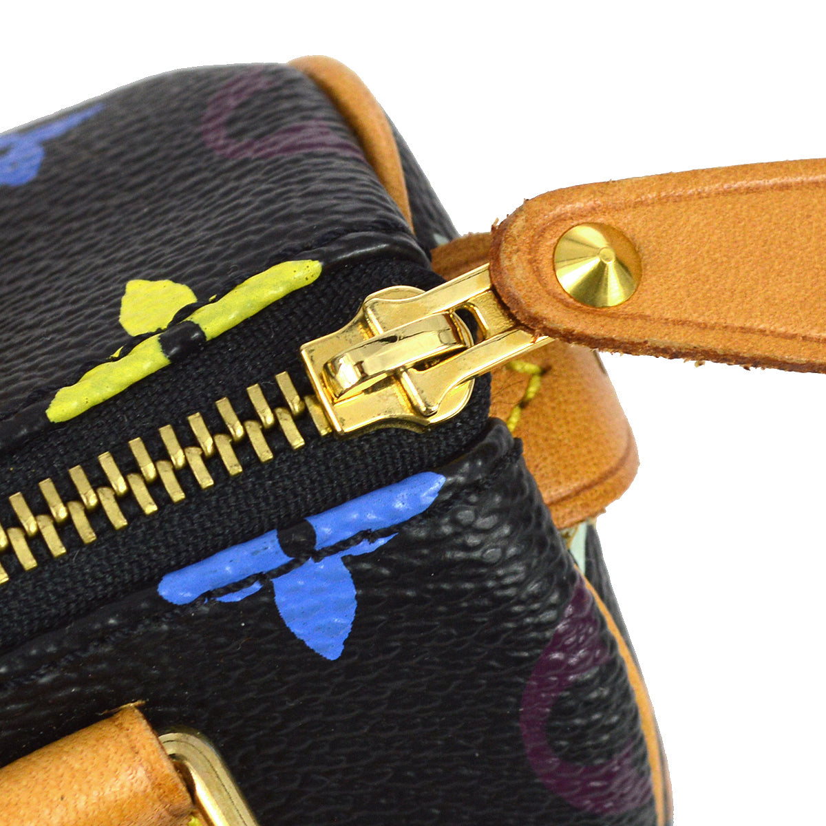 Louis Vuitton 2009 Black Multicolor Mini Speedy Handbag M92644