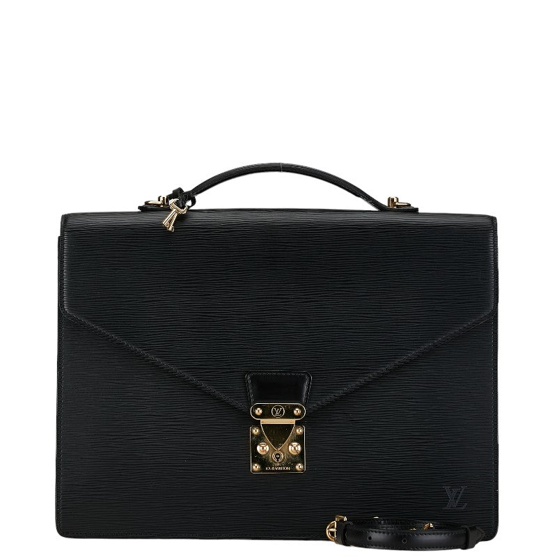 Louis Vuitton Epi Porte Document Handbag 2WAY M54462 Noir Black Leather  Louis Vuitton