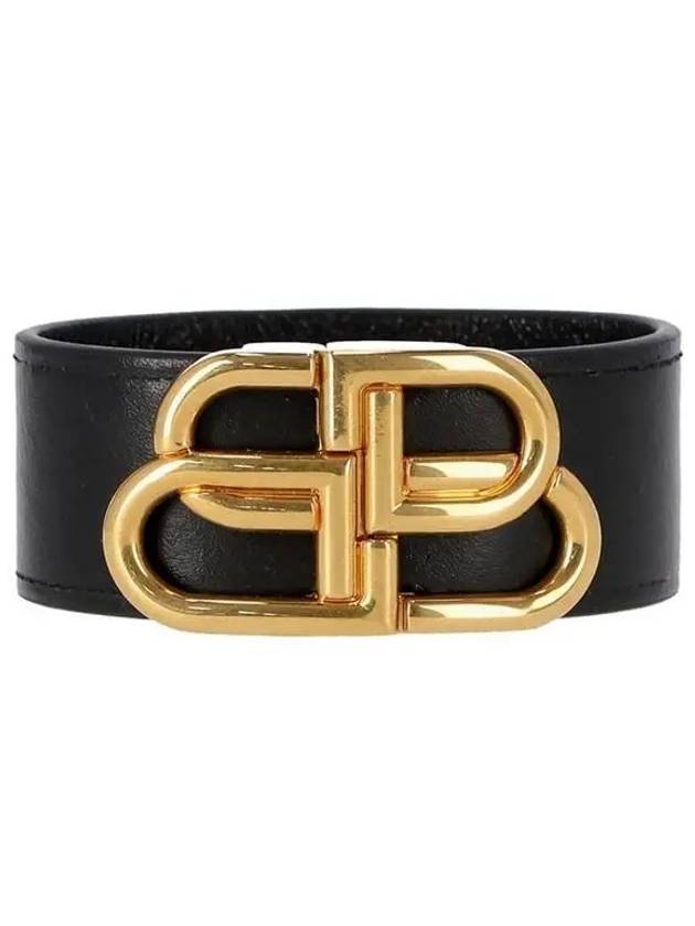 Luxury Balenciaga Trending 2026 Double B Logo Buckle Leather Belt Black