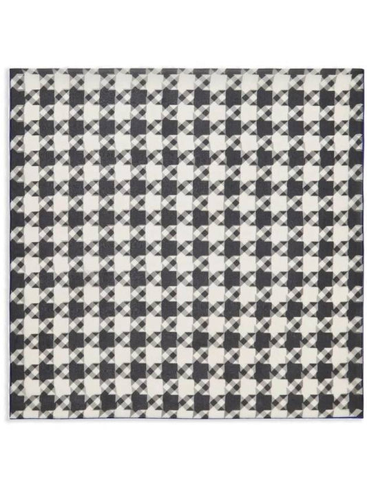 Luxury Burberry Houndstooth Silk Scarf Black