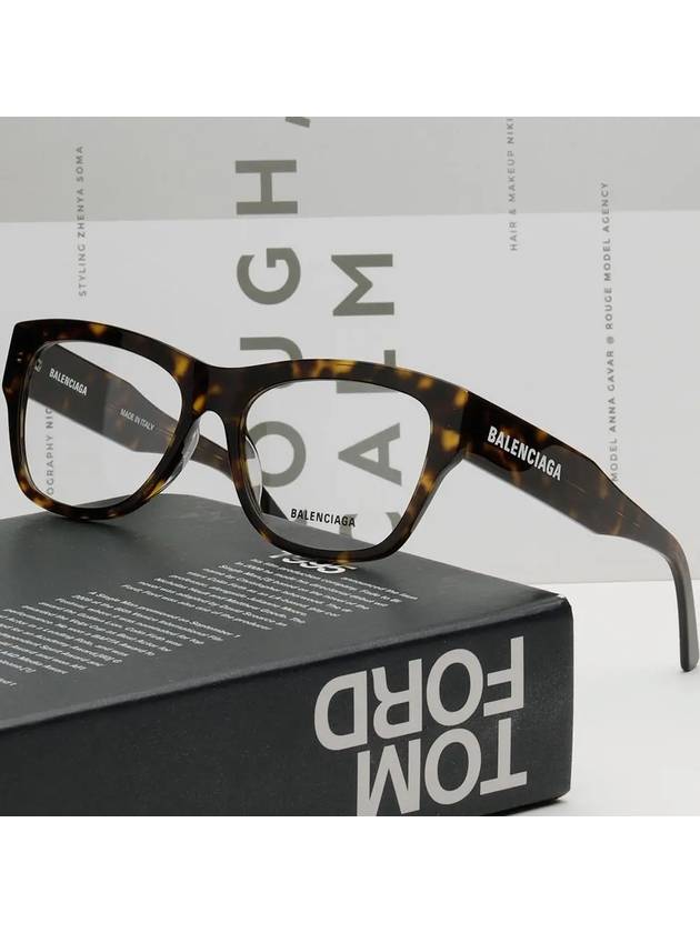 Luxury Balenciaga Trending 2026 Acetate Square Eyeglasses Havana