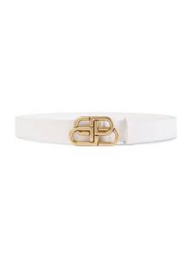 Luxury Balenciaga Trending 2026 BB Buckle Belt White