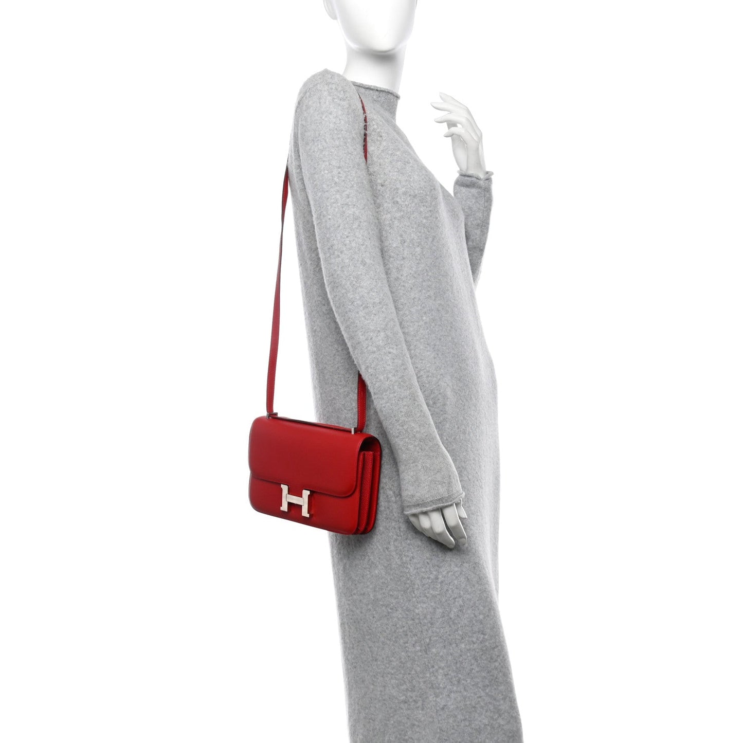 Hermes Epsom Constance Elan 25 Rouge Casaque