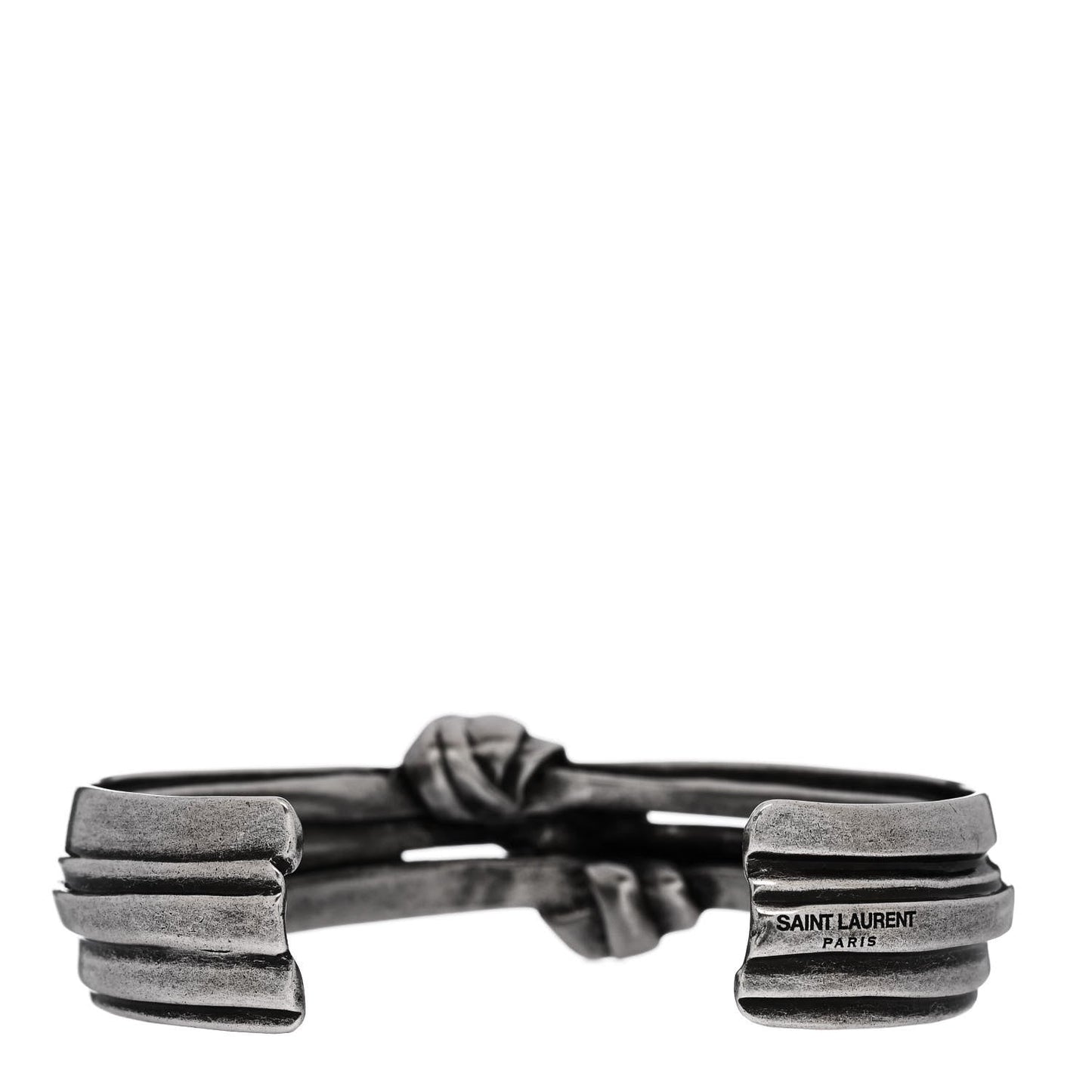 Saint Laurent Brass Knot Cuff L Silver