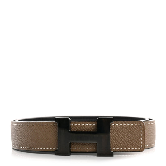 Hermes Swift Epsom 24mm Mini Constance So Black H Belt 80 32 Black Etoupe